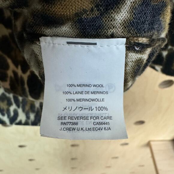 J. Crew Women’s Leopard Tippi Merino Wool Sweater Animal Print F5342 Size Small - Picture 6 of 7